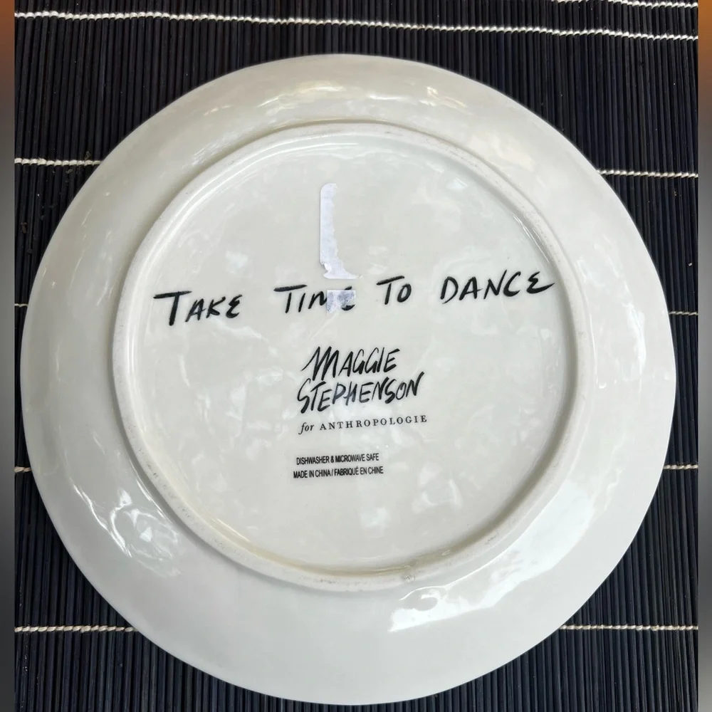 Anthropologie Maggie Stephenson “Take Time To Dance” Sisterhood Side Plate New